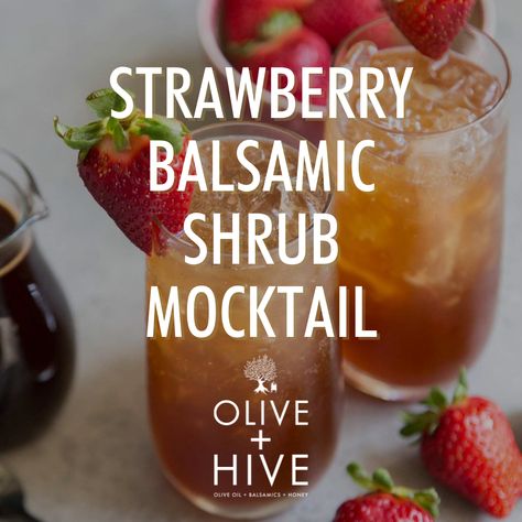 Strawberry Balsamic Vinegar Recipes, Vinegar Mocktail, Basalmic Vinegar, Balsamic Vinegar Recipes, Strawberry Balsamic, Alcohol Free Drinks, Apple Cider Vinegar, Balsamic Vinegar, Desert Recipes