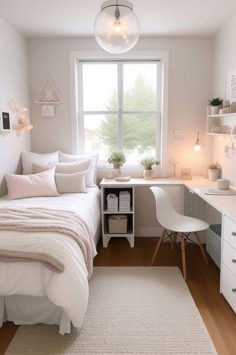 Small Dorm Room, Bedroom Ideas For Small Rooms Cozy, Small Dorm, Dorm Room Inspiration, Room Redesign, Redecorate Bedroom, Cozy Room Decor, Room Makeover Bedroom, Small Room Bedroom