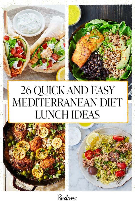 Mediterranean Diet Lunch Ideas, Mediterranean Diet Lunch, Medditeranean Diet, Diet Lunch Ideas, Easy Mediterranean Diet, Mediterranean Recipes Healthy, Diet Lunch, Mediterranean Diet Recipes Dinners, Med Diet