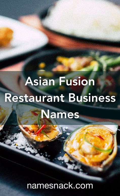 10 trendy and creative name ideas for your Asian fusion restaurant. Best Cafe Names Restaurant, Chinese Restaurant Names Ideas, Sushi Restaurant Name Ideas, Asian Fusion Restaurant Design, Restaurant Names Ideas Indian, Restaurant Names Ideas Creative, Fusion Food Ideas, Asian Restaurant Logo, Chinese Restaurant Names