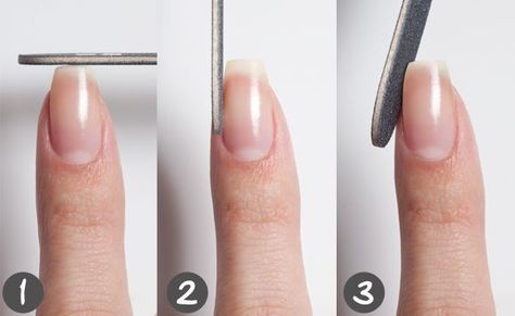 How To File Your Nails Properly File Nails, Curved Nails, Nail Blue, Nagel Tips, Almond Shape, Nail Files, Short Hairstyle, Manicure At Home, Healthy Nails