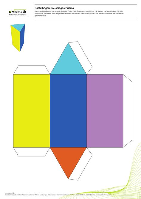 Paper Craft: Prism Jaring Jaring Prisma Segitiga, Jaring Jaring Bangun Ruang, Prisma Triangular, Crafts For Kids Printable, Jaring Jaring, Prisma Hexagonal, Segi Lima, 3d Triangle, Paper Craft For Kids