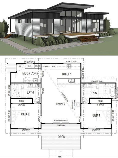 3D House Plans: Your Home in Three Dimensions Small Stilt House, Stilt House Plans, 3d House Plans, House On Stilts, Small House Floor Plans, 3d House, House Plan Gallery, House Construction Plan, Tiny House Cabin