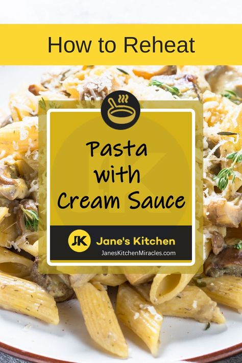 Reheated pasta with cream sauce on a place How To Reheat Pasta, Pasta With Cream Sauce, Reheat Pasta, Cream Sauce Pasta, Dinner Leftovers, Cream Pasta, Fried Food, Cream Sauce, Pasta Sauce