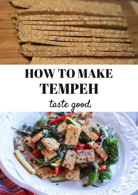 How to make tempeh taste good and not like a chewy, nutty sponge! :) fitnessista.com Non Meat Protein Sources, How To Make Tempeh, How To Cook Tempeh, Lentils Beans, Tempeh Recipes, French Lentils, Soy Free Vegan, Fermentation Recipes, Fermented Vegetables