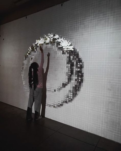 Spectra Studio on Instagram: "Dancer @0kaylin interacting with our kinetic cubescape created by @moonharvey 🧊 Each touch sets a wall of cubes into mesmerizing motion in our newest #TouchableWalls project. Real-time tracking and projection-mapping made with @touchdesigner. . . #interactiveart #projectionart #touchdesigner #new_media_art #kinetic" Projection Mapping Wall, Interactive Projection Mapping, Touchdesigner Kinect, Touchdesigner Interactive, Projection Mapping Installation, Kia 2024, Interactive Digital Wall, Touchdesigner Art, Kinetic Wall Art