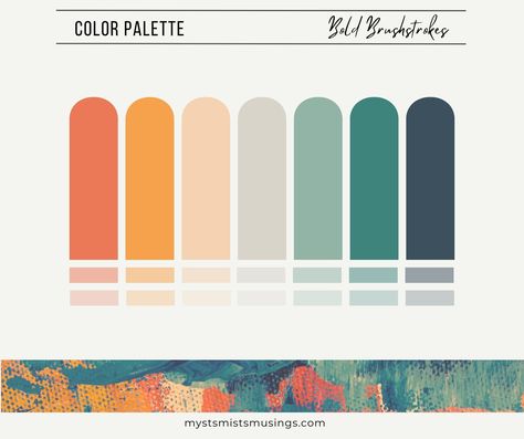 Color Palette Bold Brushstrokes Hex Codes Branding Web Design Wedding Colors Instagram Highlight Covers Orange Teal Blue - Etsy Color Palette Bold, Orange Color Palettes, House Color Palettes, Painted Ladies, Hex Codes, Instagram Highlight Covers, Brand Color Palette, Green Colour Palette, Blue Colour Palette