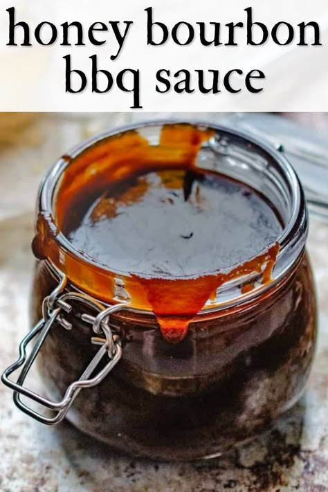 Bourbon Wings Recipe, Bourbon Bbq Sauce Recipe, Bourbon Bbq Sauce, Easy Bbq Sauce, Bbq Sauce Homemade Easy, Homemade Bbq Sauce Recipe, Bourbon Recipes, Honey Bourbon, Bourbon Sauce