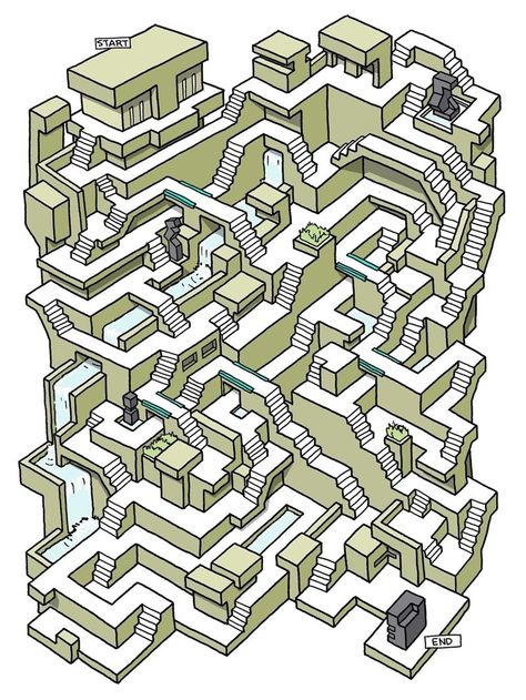 Twenty-Five Difficult And Enjoyable Mazes Are The Perfect Distraction - CheezCake - Parenting | Relationships | Food | Lifestyle Hard Mazes, Maze Drawing, Printable Mazes, Maze Design, Mazes For Kids, Rumah Minecraft, Maze Puzzles, Maze Game, Isometric Art