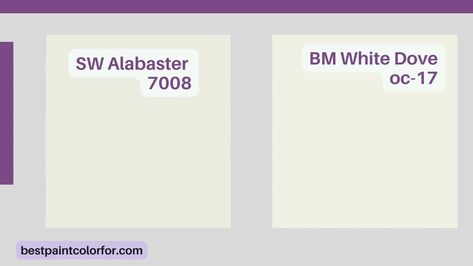 SW Alabaster vs BM White Dove: Best Comparison Alabaster Vs White Dove, Interior Paint Sherwin Williams, Soft White Paint, Bm White Dove, Sw Alabaster, Paint Color Guide, Sherwin Williams Alabaster, White Paint Color, Benjamin Moore White