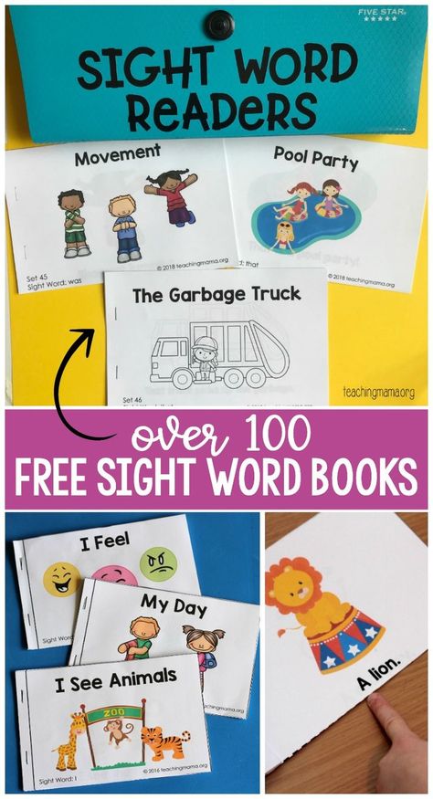 Sight Word Readers Free, Sight Word Activities For Kindergarten, Sight Word Booklets, Practice Sight Words, Sight Word Readers, Pre Primer Sight Words, Preschool Sight Words, Sight Word Fun, Sight Word Books