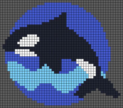 Orca Alpha Pattern, Orca Pixelart, Whale Alpha Pattern, Beach Alpha Pattern, Whales Crochet, Whale Pixel Art, Wave Pixel Art, Ocean Pixel Art, Pixel Art Animals