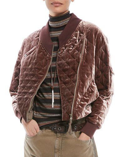 B4D39 Brunello Cucinelli Quilted Velvet Asymmetrical-Zip Jacket Jacket Baseball, Quilted Velvet, Trendy Denim, Velvet Fashion, Embroidery Fashion, Menswear Inspired, Zip Jacket, Brunello Cucinelli, Quilted Jacket