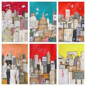 Collage Projects For Elementary, City Art Project, Cityscape Art For Kids, Mixed Media Art Middle School, High School Collage Art Lessons, Primary School Art Projects, Middle School Mixed Media Art Projects, Architecture Art Project, Ks2 Art Club Ideas