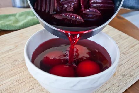 How to Make Pennsylvania Dutch Style Red Beet Eggs | eHow Red Beat Eggs, Pickled Red Beet Eggs Recipe, Red Beet Eggs Recipe, Red Beet Eggs, Beet Eggs, Crispy Pickles Recipe, Pickled Eggs Recipe, Pennsylvania Dutch Recipes, Potluck Ideas