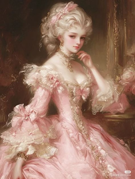 Pink Academia Aesthetic, Romantic Academia Outfits, Victorian Era Aesthetic, Rennaissance Art, Historical Women, Princess Pictures, Princess Core, Baroque Art, Pretty Drawings