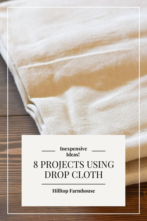 Drop Cloth Quilt, Drop Cloth Tablecloth Diy, Painting On Drop Cloth, Drop Cloth Tablecloth, Drop Cloth Projects, Cloth Projects, Diy Tablecloth, Simple Sewing Tutorial, Dining Chair Seat Covers