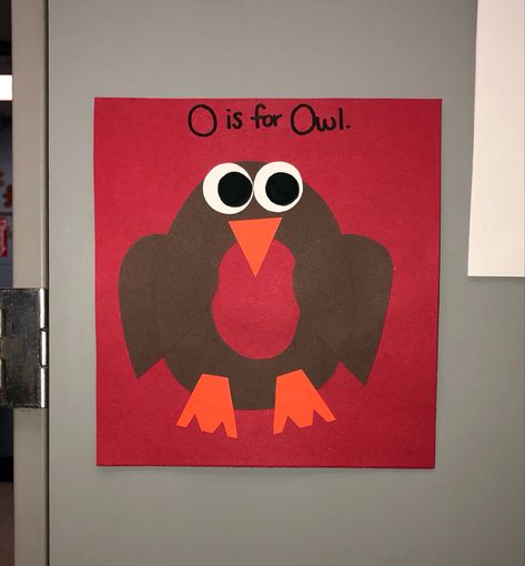 Letter O is for Owl Letter O Owl Craft, O Is For Owl Preschool, Letter O Crafts For Toddlers, O Is For Owl Craft, Letter O Craft, O Is For Owl, O Craft, Owl Preschool, Kindergarten Classroom Decor