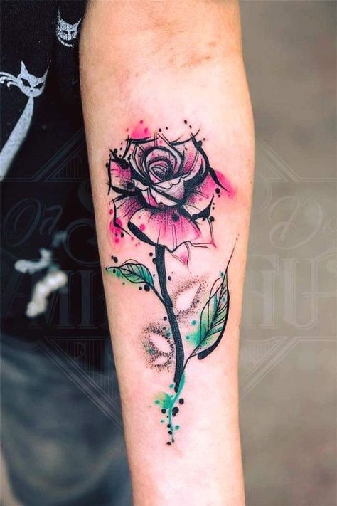 Tatuaje Trash Polka, Rosen Tattoo Frau, Watercolor Tattoo Ideas, Tattoo Diy, Tattoo Zeichnungen, Meaningful Tattoos For Women, Cat Tattoos, Disney Tattoo, Tiny Tattoo