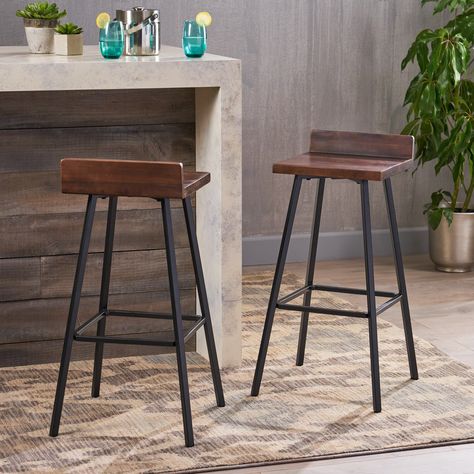 Home Bar Areas, Iron Bar Stools, Brown Bar Stools, Bar Stool Seats, Indoor Bar, Wood Bar Stools, Christopher Knight, Coron, Modern Bar Stools