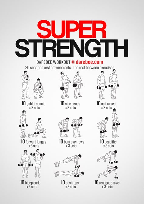 Super Strength Workout Medium Frame Body Outfits, Strength Workout With Dumbbells, Dumbbell Workout At Home For Men, Dumbell Superset Workout, Full Body Superset Workout Men, Explosive Leg Workout For Men, Mens Strength Training Workouts, Full Body Workout At Home Dumbbells, Gym Exercises Man