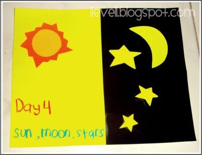 Sun Moon Star Craft Preschool, Day 4 Creation Craft Sun Moon, Day 4 Of Creation Craft, God Made The Sun Moon And Stars Craft, Toddler Bible Crafts, Cosmic Life, Creation Bible Lessons, Teachers Assistant, Toddler Sunday School