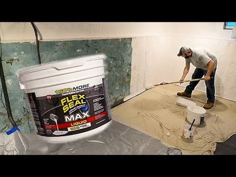 How to Waterproof Basement Walls With Flex Seal Products - YouTube How To Seal Basement Walls, How To Waterproof A Basement, How To Fix Crumbling Basement Walls, Seal Basement Walls, Waterproof Basement Walls, Sealing Basement Walls, Bilevel Remodel, Waterproof Basement, Waterproofing Basement Walls