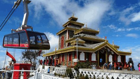 The newly inaugurated ropeway services is a great relief for tourists covering distance of Surkanda Devi Temple in 2 hours. Surkanda Devi, Devi Temple, Mussoorie, Hotel Industry, Durga Goddess, Cruise Travel, Travel News, Holiday Travel, Aerial View