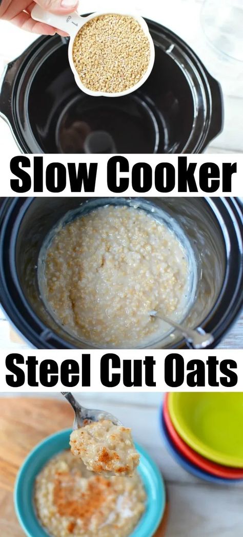 Steel Cut Oats Slow Cooker, Crockpot Steel Cut Oats, Steel Cut Oats Crockpot, Tasty Healthy Breakfast, Crockpot Oatmeal, Steel Cut Oats Recipe, Best Crockpot, Breakfast Crockpot Recipes, Yummy Healthy Breakfast