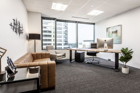 Private Office Decor, Minimal Office Design, Private Office Design, Ceo Office Design, Office Sofas, Executive Office Design, Small Office Design Interior, Ceo Office, Corporate Interior Design