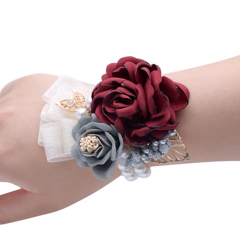 Wrist Corsage Bracelet, Wrist Corsage Wedding, Bridal Corsage, Flower Hair Accessories Wedding, Bridesmaid Corsage, Wrist Flowers, Wedding Hands, Prom Accessories, Hand Flowers