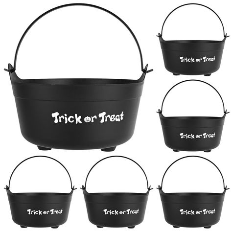 PRICES MAY VARY. Varied Set: Get ready for an incredible Halloween and create a magical atmosphere with our witch cauldron set! This set includes 6 pcs 9.5 inch black plastic cauldrons, each of which is a creative decorative artwork that will bring unique charm to your party. alloween Essentials: In addition to being decorations, these large cauldron pot can also be used as candy bowls or gift baskets to display gifts and delicious candies, bring surprises and joy to your guests, and help create Cauldron Diffuser, Large Cauldron, Halloween Party Essentials, Halloween Candy Bowl, Witch Cauldron, Halloween Party Decorations, Candy Bucket, Witches Cauldron, Party Essentials