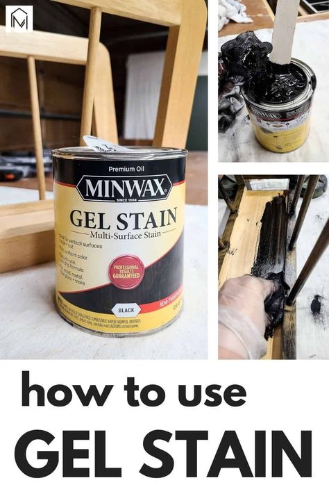 Learn how to use Minwax gel stain on wood to easily update thrift store furniture. Even if your wood has been stained or has an existing finish, you can still apply gel stain to refresh it and give it a brand new look. Gel Stain Interior Door, How To Use Gel Stain Over Existing Stain, How To Apply Gel Stain Wood Furniture, How To Gel Stain Over Stained Wood, Gel Stain Vs Regular Stain, Black Gel Stain Furniture, How To Use Gel Stain, Minwax Aged Oak Gel Stain, Minwax Gel Stain Colors