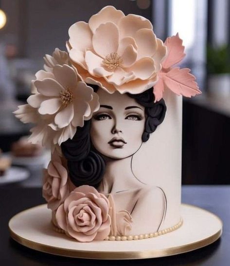 Decorating For Beginners, Cupcakes Design, Modern Birthday Cakes, Artist Cake, Birthday Cakes For Her, Unique Birthday Cakes, Art Cake, Luxury Cake, Elegant Birthday Cakes