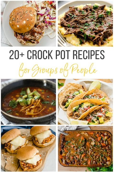 Crock Pot Group Meals, Dinner Ideas For A Large Group Crock Pot, Easy One Pot Meals For A Crowd, Large Crock Pot Meals, One Pot Meal For Large Group, Crock Pot Food For Crowd, Crock Pot Dinner For A Crowd, Crock Pot Recipe For A Crowd, Crock Pot Dishes For A Crowd