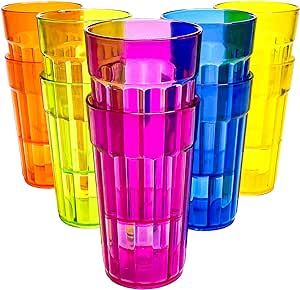 Small Drinking Glasses, Plastic Drinking Glasses, Colored Drinking Glasses, Quick Drinks, Stripes Pattern Design, Glass Cup Set, Plastic Glasses, Juice Cup, Kids Cups