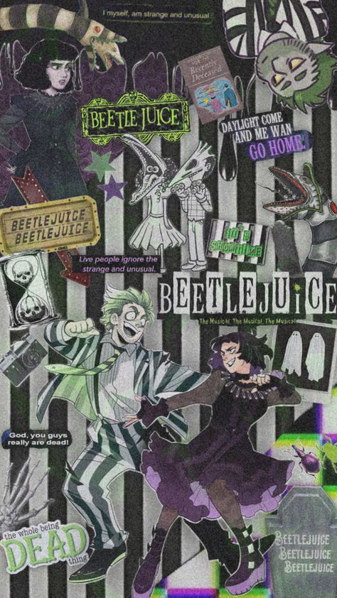 Beetlejuice Quotes, Musical Wallpaper, Beetlejuice Cartoon, Alice In Wonderland Illustrations, Beetlejuice Halloween, Halloween Wallpaper Backgrounds, Halloween Wallpaper Cute, Beetle Juice, Tim Burton Films