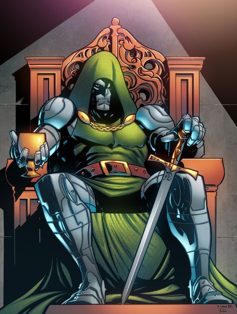 Dan Milligan, Doctor Doom Art, Doctor Doom Marvel, Fantastic 4, Dr Doom, Doctor Doom, Comic Book Art Style, Comic Villains, Marvel Characters Art