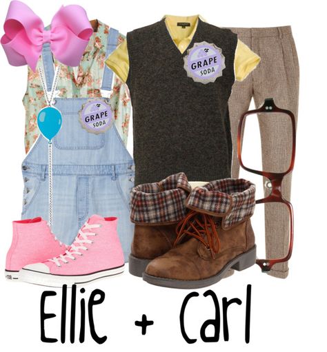 "Young Carl and Ellie" by jami1990 ❤ liked on Polyvore Carl And Ellie Costume, Ellie Costume, Up Carl Y Ellie, Disney Character Outfits, Disney Dapper Day, Carl And Ellie, Disney World Halloween, Disney Dress Up, Hallowen Costume