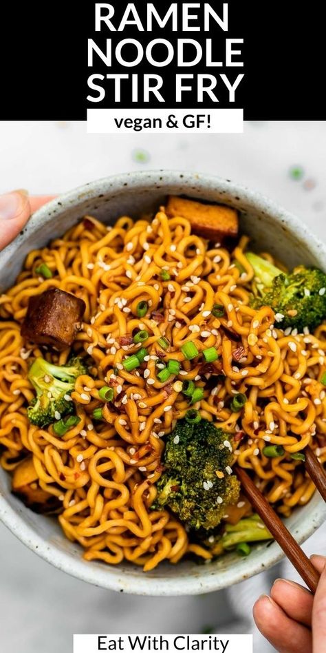 Ramen Noodle Stir Fry, Tofu Ramen, Spicy Ramen Noodles, Tofu Noodles, Vegan Stir Fry, Easy Ramen, Ramen Stir Fry, Easy Stir Fry Recipes, Noodle Stir Fry