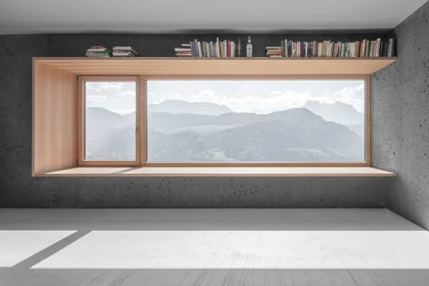 Gallery of Habitat Andergassen Urthaler / Architekt Andreas Gruber - 12 Window Detail, Window Benches, Interior Minimalista, Concrete House, Wooden Windows, Renovation Design, Empty Room, Modern Windows, Residential House