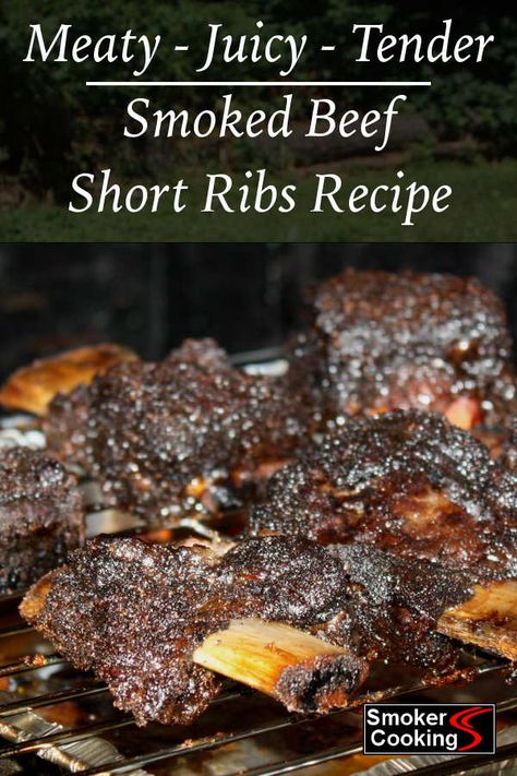 Short Ribs Recipes, Beef Rib Rub, Smoked Beef Ribs Recipe, Smoked Beef Short Ribs, Beef Short Ribs Recipe, Bbq Smoker Recipes, Ribs Recipes, Smoked Beef Ribs, Beef Rib