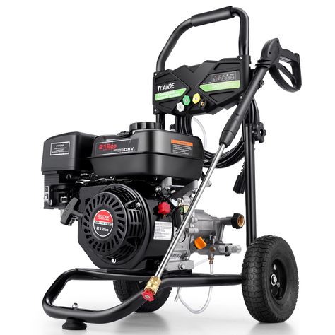 PRICES MAY VARY. 【High Pressure Washer】Powerful PSI (at initial discharge per CSA internal pressure testing) 2.8GPM power washer adopt heavy Duty Gas Powered 212cc 4-Stroke OHV Engine, completely burn fuel to achieve an efficient conversion of up to 95%. Maintenance-Free Axial Cam Pump For Durable and Convenient Use. 【Detergent Tanks】0.7 liter onboard, removable detergent tanks carry and store different types of detergent to simultaneously tackle different cleaning projects. Gas powered pressure Power Wash Machine, Tiles Garden, Best Pressure Washer, Garden Fences, Power Washer, Home Yard, Cleaning Tasks, Relief Valve, Water Pressure