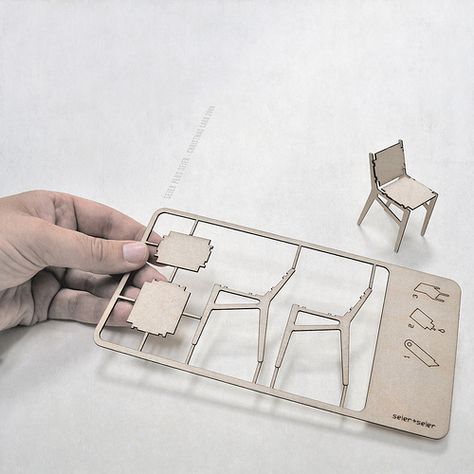 seier+seier plywood chair christmas card 2009 | Flickr - Photo Sharing! Laser Cut Plywood, Plywood Chair, Cnc Furniture, Plywood Furniture, Miniature Model, Miniature Furniture, Model Making, Doll Furniture, Architecture Model