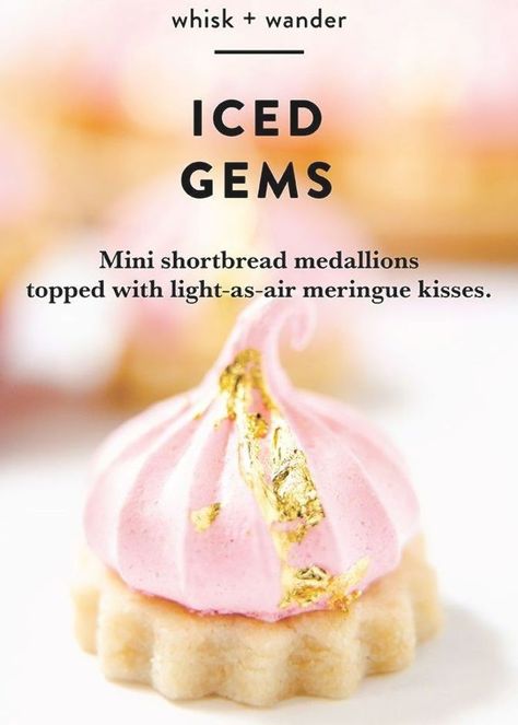 Iced Gems, Meringue Desserts, Meringue Kisses, Creative Recipes, Fine Dining Recipes, Spring Cookies, Meringue Cookies, Creative Cookies, Shortbread Cookies