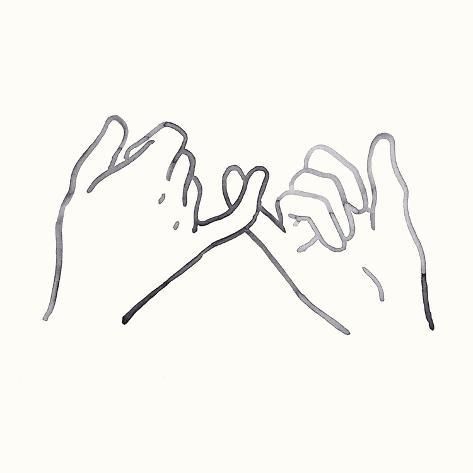 Pinky Promise Friends, Art Inspiration Love, Pinky Promise Illustration, Pinky Promise Drawing Easy, Pinky Promise Reference, Pinky Promise Sketch, Drawings Of Love Easy, Pinky Promise Painting, Pinky Promise Art