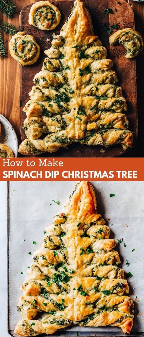 Christmas Tree Spinach Breadsticks, Christmas Tree Pastry Spinach, Spinach Artichoke Dip Tree, Christmas Tree Spinach Artichoke Dip, Spinach Dip Tree Breadsticks, Spinach Artichoke Dip Puff Pastry, Spinach Dip Christmas Tree Appetizer, Phyllo Christmas Tree, Christmas Tree Artichoke Dip