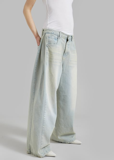 Bryony Jeans - Bleach Bleached Jeans, Denim Suit, The Frankie Shop, Classic Trousers, Denim Wear, Painted Jeans, Bleached Denim, Frankie Shop, Denim Diy