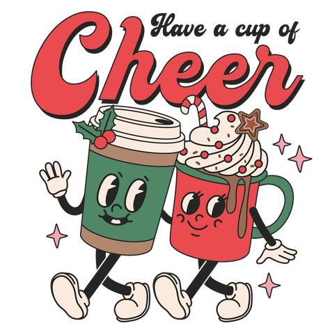 Cup Of Cheer Printable Free, Cheerleading Christmas Shirts, Cup Of Christmas Cheer Art, I Run On Coffee And Christmas Cheer, Cheerleading Sublimation Designs, Christmas