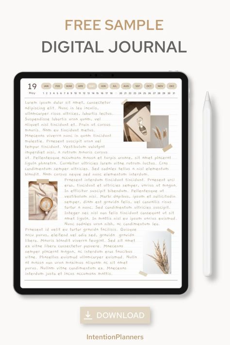 Daily Digital Journal, Goodnotes Journaling Template, Good Notes Diary Template, Journal Template Aesthetic Ipad, Goodnotes Free Journal Template, Goodnotes Diary Template, Free Goodnotes Journal, Goodnotes Diary Template Free, Procreate Journal Template